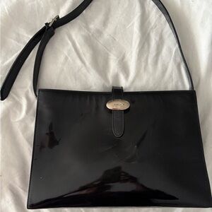 Vintage Furla black patent handbag